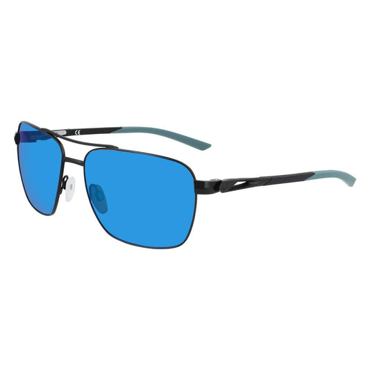 Nike Black Metal Sunglasses with blue polarized lenses, unisex design, and modern style for ultimate sun protection.