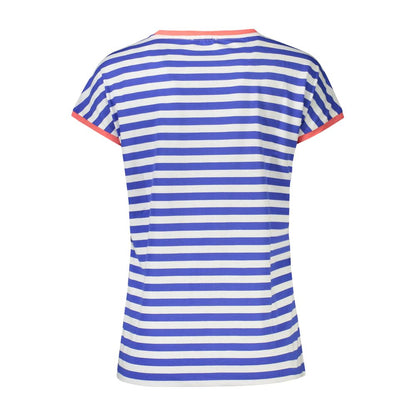 North Sails Blue Cotton T-Shirt, sleeveless striped design with crew neck, contrasting details, and embossed logo print.