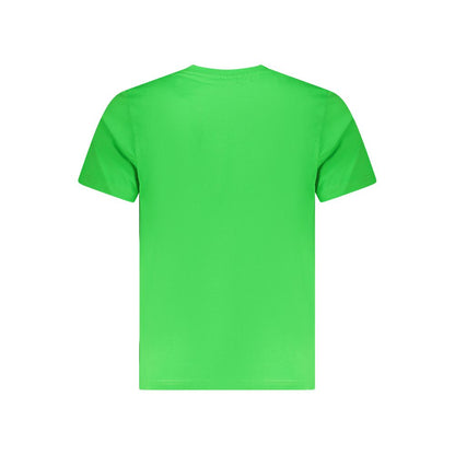 North Sails Green Cotton Men T-Shirt featuring short sleeves and a crew neck design