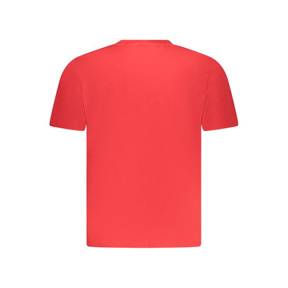 Back view of North Sails Red Cotton Men T-Shirt, showcasing simple red design.