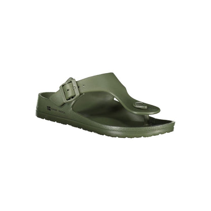 Norway 1963 Green Plastic Mens Sandal with buckle and logo detail