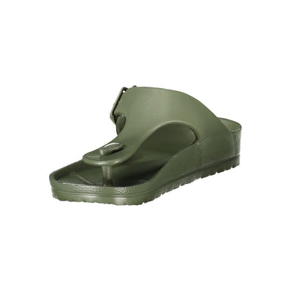 Norway 1963 Green Plastic Mens Sandal with adjustable buckle, featuring bold design for modern men.