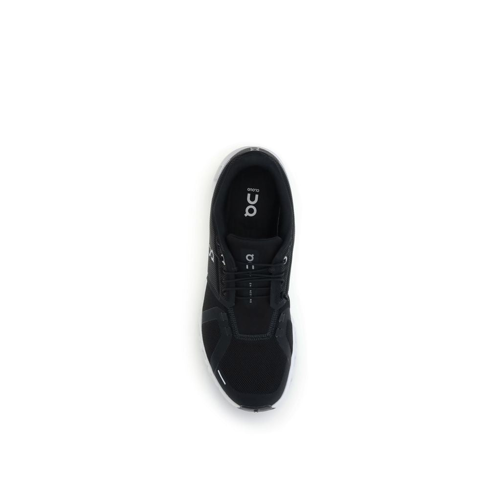 Top view of ON Black Recycled Polyester Athletic Sneakers showing insole and design features.