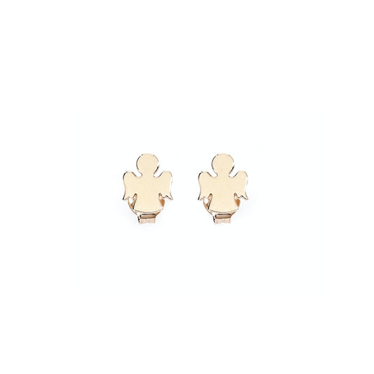 AMEN JEWELRY Mod. ORAR gold angel earrings on white background