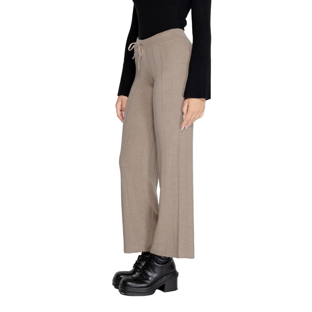 Only Beige Marabou Pant - women's fall/winter pants in 100% acrylic with stylish design