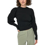 Only Black Polyester Sportswear women's pullover sweater with long sleeves and textured details, perfect for versatile style.