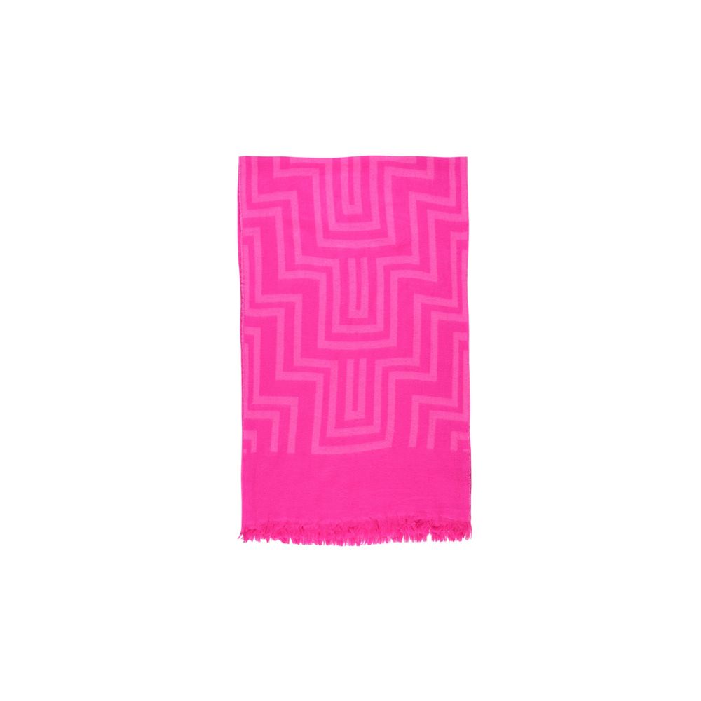 Only Pink Marabou Scarf with graphic design, made from 100% acrylic, ideal for stylish and versatile fashion.
