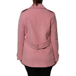 PINK MEMORIES Pink Wool Double Breasted Blazer Coat Jacket