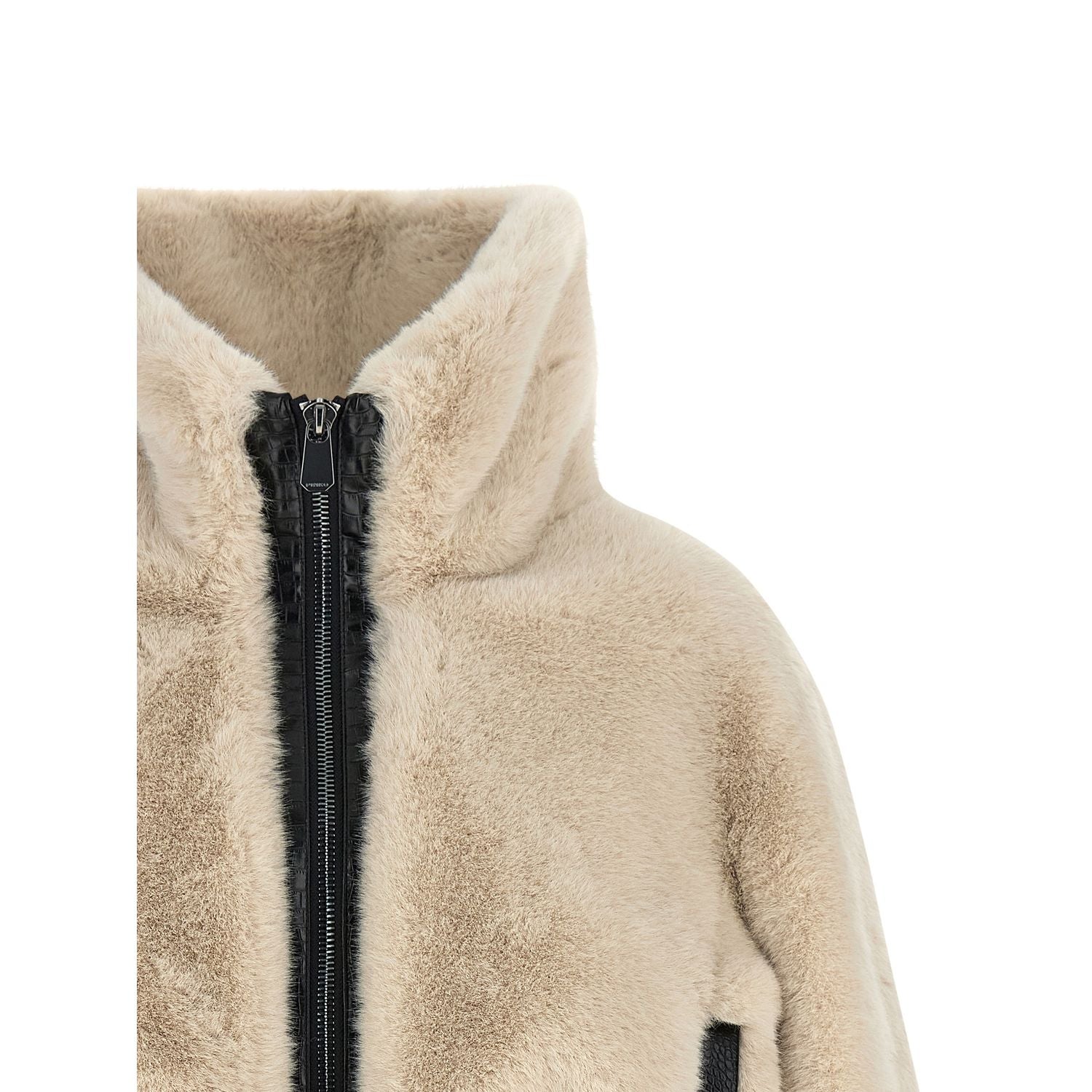 PINKO Beige Polyester Full-Length Jacket