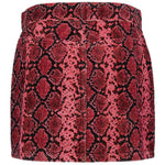 PINKO Red Cotton Women's Miniskirt with bold snake print, corduroy fabric, and sleek metal zip closure for a chic, rebellious look.