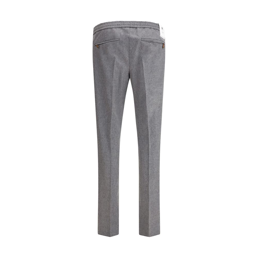 PT Torino Gray Fleece Wool Casual Pants