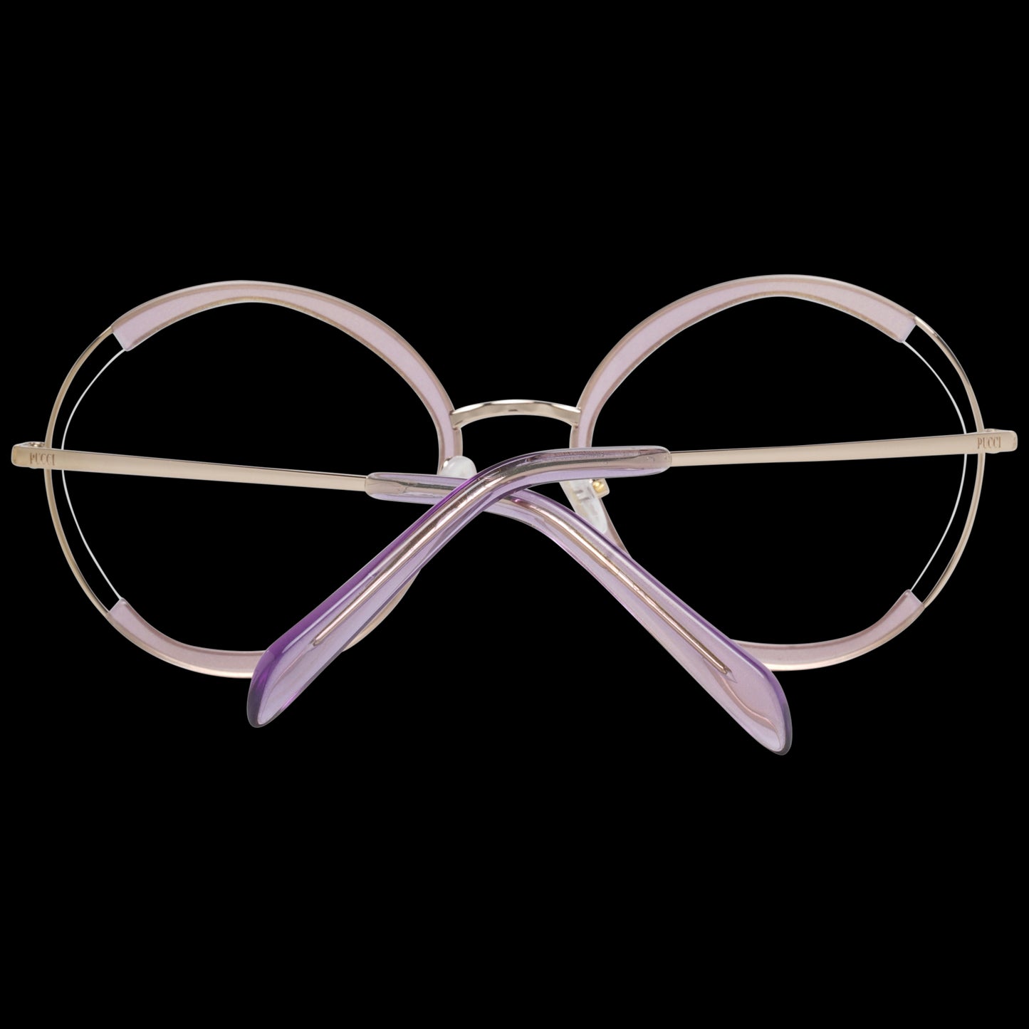 PUCCI MOD. EP5089 54083 Lady's eyeglasses in pink and purple with unique circular frames for stylish fashionwear.