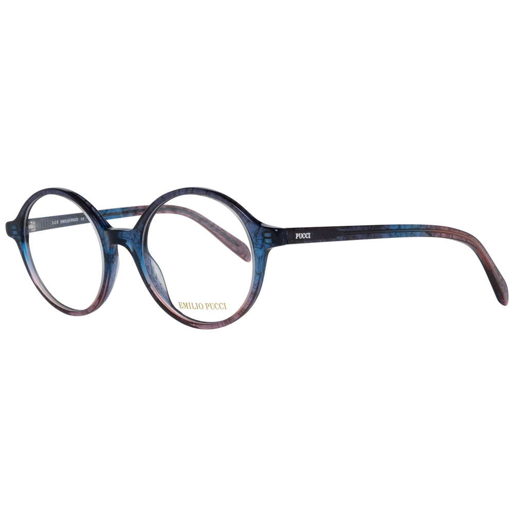 Emilio Pucci eyeglasses for women, model PUCCI MOD. EP5091 50092, stylish round frames with a mix of blue and brown colors.