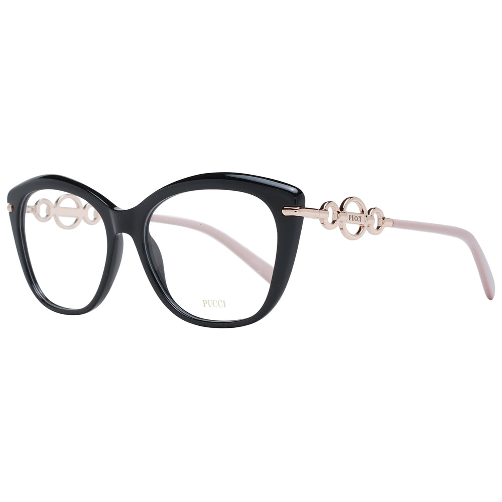 Stylish lady's eyewear PUCCI MOD. EP5163 55001 with black frame and elegant gold detailing.