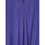 Parosh Dresses Blue - V-neck, long sleeve habotai silk dress with side slits, true to size fit, elegant design for fashion-forward wearers.