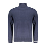 Pepe Jeans Blue Cotton Men Sweater, long-sleeved crewneck, premium sustainable cotton blend, red logo on chest, stylish and comfortable.