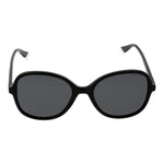 Polaroid Black Women Sunglass with full-rim black polycarbonate frame, grey polarized lenses, perfect for 100% UVA & UVB protection.