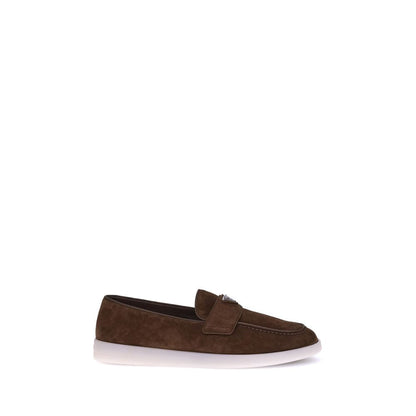 Prada Brown Rubber Slip-On Loafers