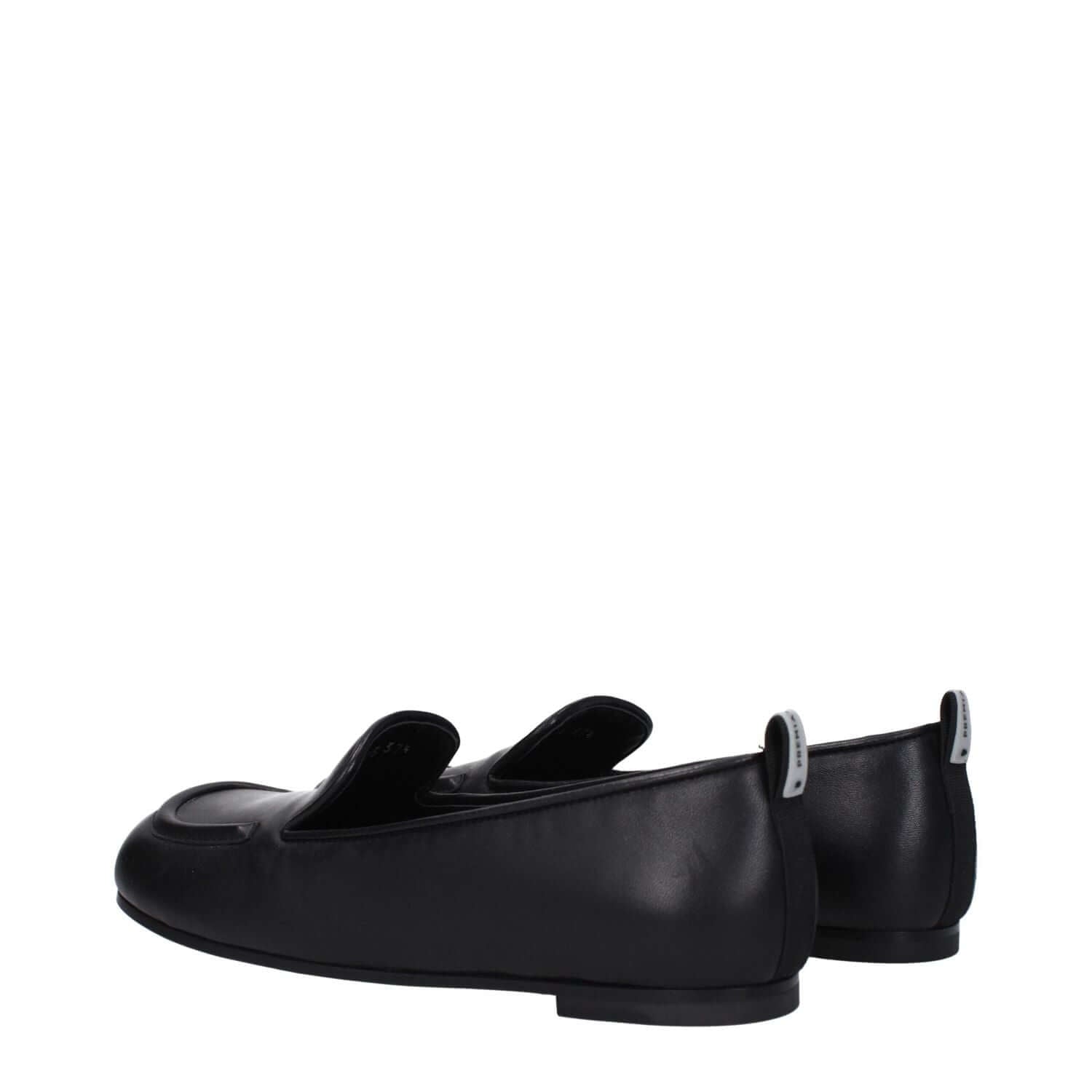 Premiata Black Leather Slip-On Loafers
