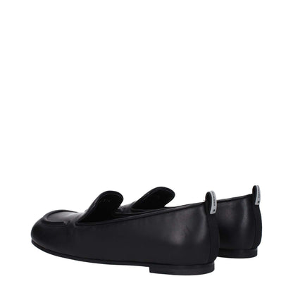 Premiata Black Leather Slip-On Loafers