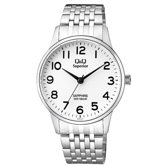 Q&Q SUPERIOR Mod. S280J214Y wristwatch with stainless steel case and bracelet, water resistant 5 ATM, quartz movement, sapphire dial.