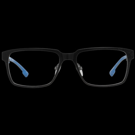 QUIKSILVER MOD. EQYEG03085 52DBLK eyeglasses front view for gent, black frame with blue temple tips, stylish optical design.