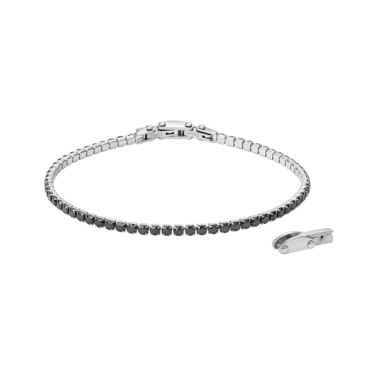 RADIANT JEWELS JEWELRY Mod. RH000325 silver bracelet with clasp viewed from above