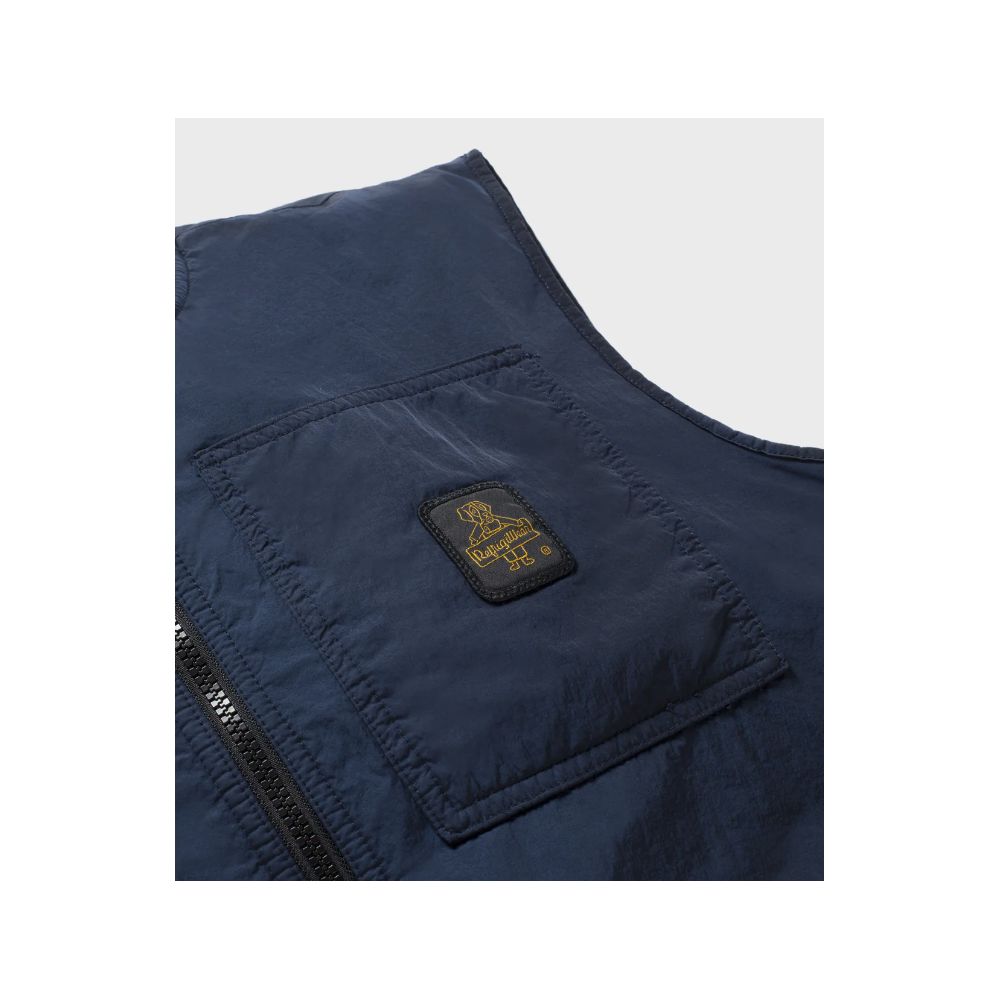 Refrigiwear Blue Polyamide Men Vest with zipper closure and chest pocket in blue fabric