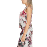 Side view of Rinascimento Bordeaux Polyester Tank Top, part of the women's t-shirts and canvas collection for fall/winter.