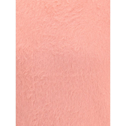 Close-up texture of Roberto Collina Multicolor Cotton Sweatshirt featuring soft, plush fabric in pink, ideal for winter style.