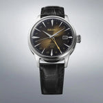 SEIKO PRESAGE Mod. COCKTAIL AUTOMATIC - RUSTY NAIL wristwatch with 40.5mm stainless steel case and leather strap, water resistant 5 ATM.