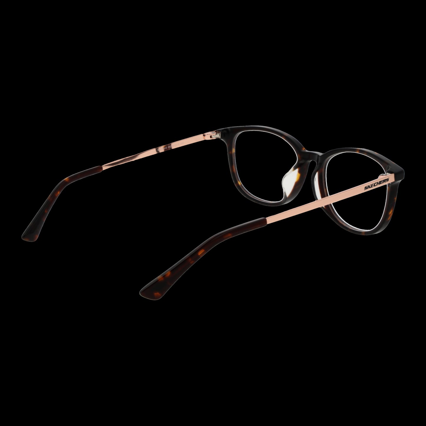 SKECHERS MOD. SE2230-D 51052 ladies' eyeglasses in tortoiseshell with sleek metallic temples.