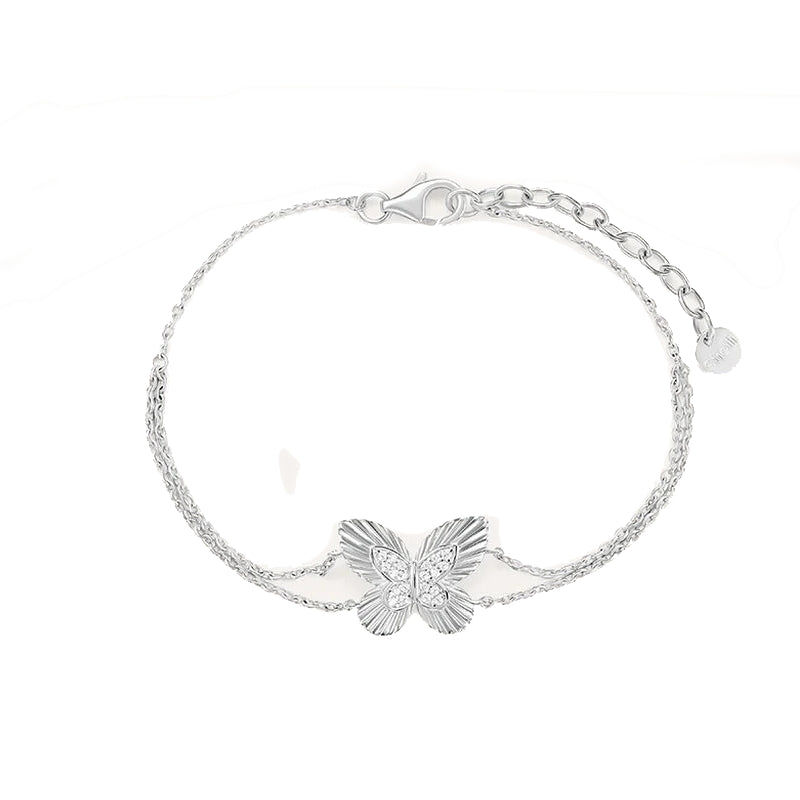 STROILI Mod. 1694910 butterfly charm bracelet, delicate silver jewelry piece for elegant style.