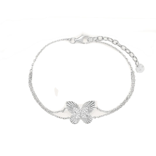 STROILI Mod. 1694910 butterfly charm bracelet, delicate silver jewelry piece for elegant style.