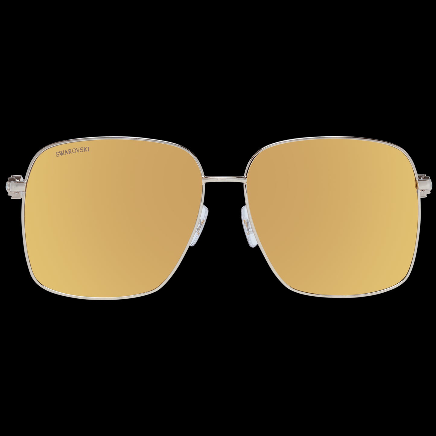 SWAROVSKI MOD. SK0379-H 5932G sunglasses for women with gold-tinted lenses and stylish square frames.