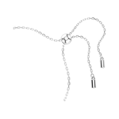 Swarovski Mod. 5693412 silver necklace with adjustable chain and decorative beads, ideal for ladies' fashion. Elegant jewelry piece.