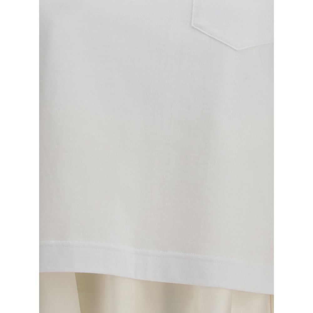 Sacai White Cotton T-Shirt