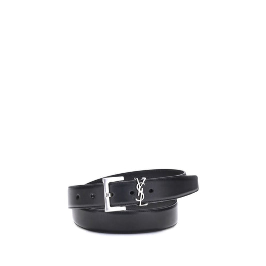 Saint Laurent Black Calf Leather Bos Taurus Regular Belt