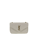 Saint Laurent Lou Lou Shoulder Bag in quilted lambskin with YSL logo and sliding chain handle, elegant designer handbag.