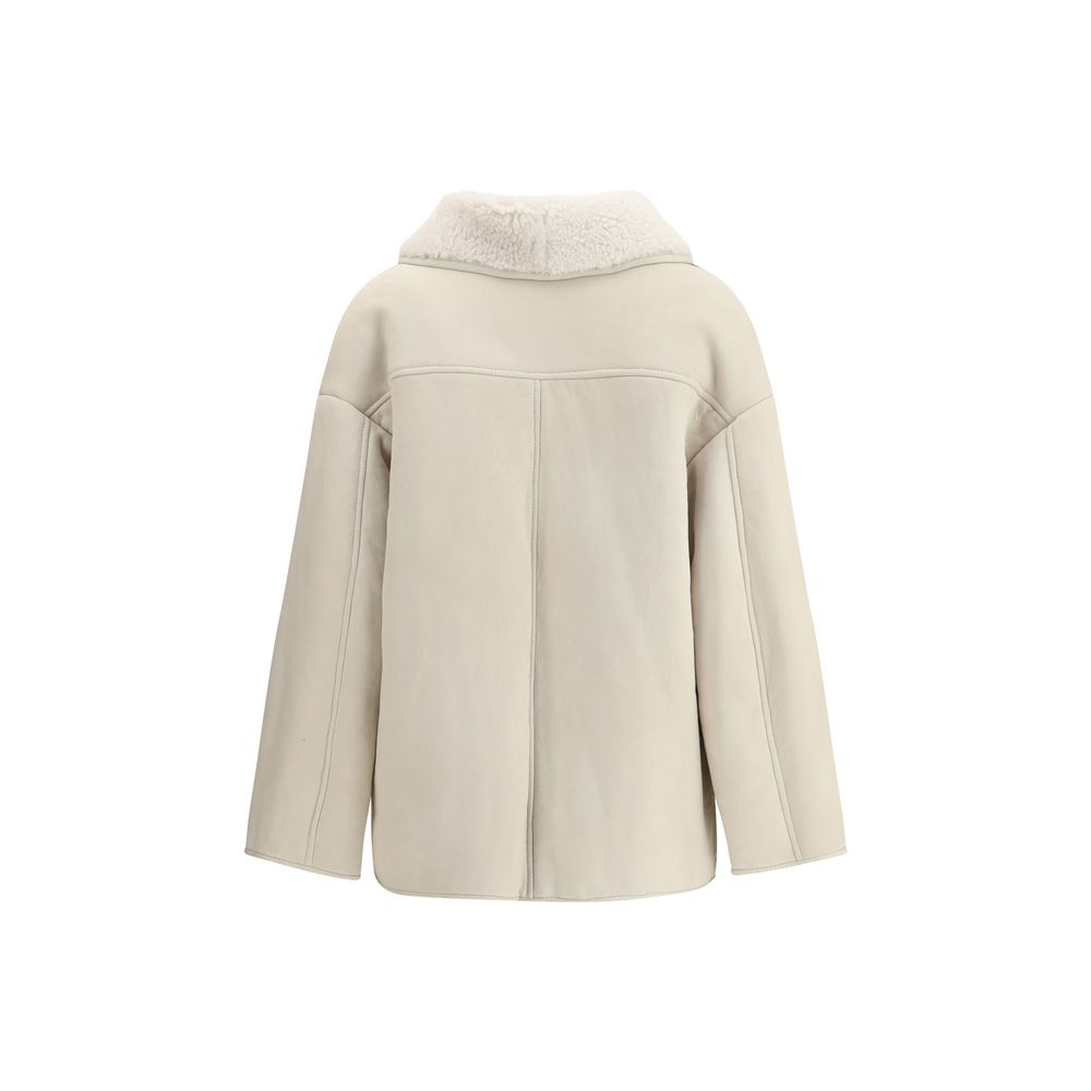 Salvatore Santoro Cream Leather Coat