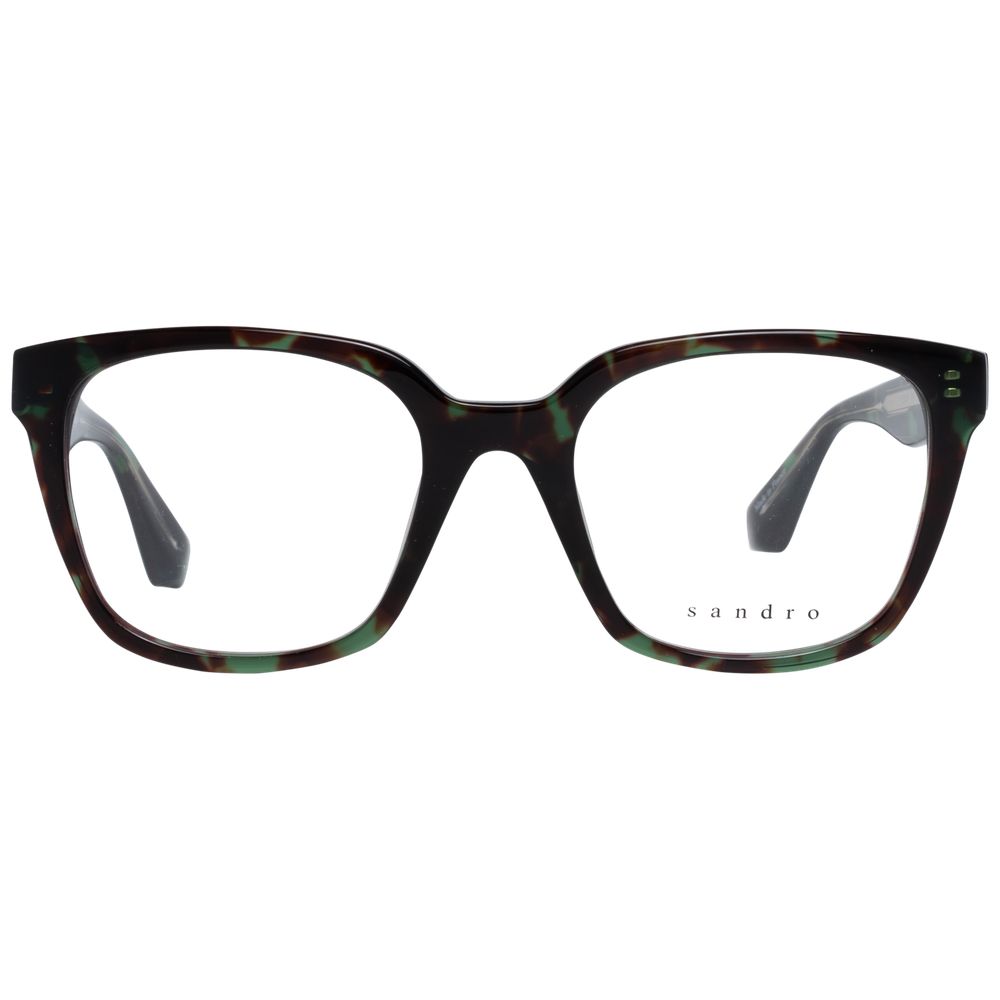 Sandro Multicolor Women Glasses Frame, full-rim trapezium style, plastic material, branded case, size 50-19-140, demo lenses.