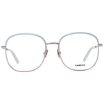 Sandro White Women Glasses Frame - Full-Rim Square Metal Frame, 53-17-140 Size with Demo Lenses, Branded Case Included.
