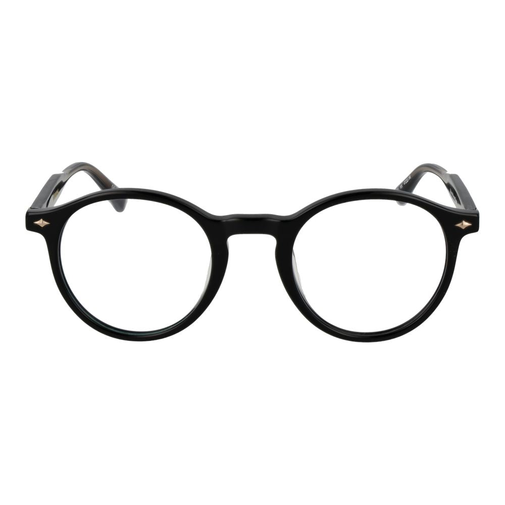 Scotch & Soda Black Women Glasses Frame in acetate with demo lenses, round full-rim style, featuring temples length 145mm and branded case.