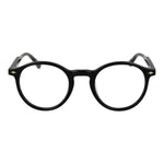 Scotch & Soda Black Women Glasses Frame in acetate with demo lenses, round full-rim style, featuring temples length 145mm and branded case.