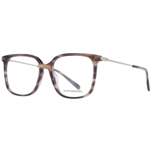 Scotch & Soda Chic Square Acetate Eyewear Frames in brown for women, stylish Italian-made eyewear offering comfort and durability.