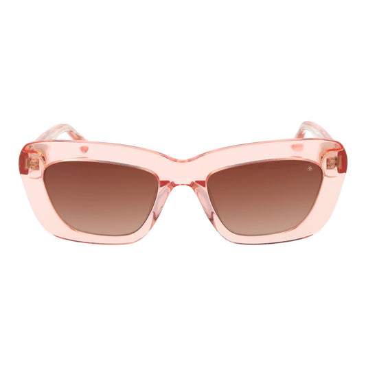 Scotch & Soda Pink Women Sunglass with rose acetate full-rim cat-eye frame and gradient lenses.