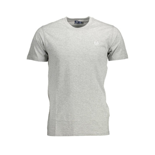 Sergio Tacchini Brown Cotton Men T-Shirt with short sleeves and crew neck design, showcasing signature embroidery and logo.