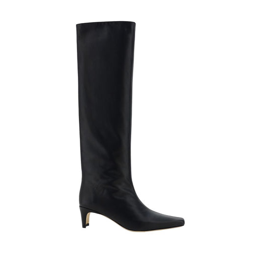 Staud Black Calf Leather Bos Taurus High Heel Boots