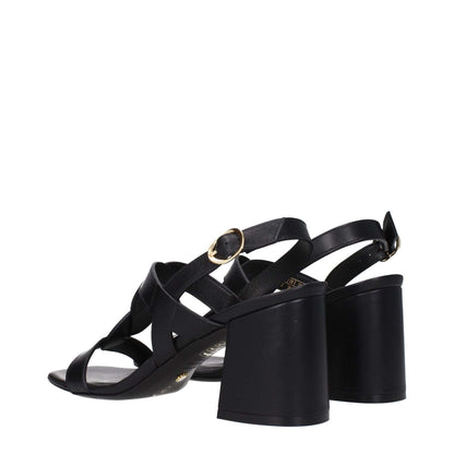 Stuart Weitzman Black Leather Platform Sandals with buckle closure, mid heels, open toe, and leather sole, style MPN IBIZA75SMOSH845BLACK.