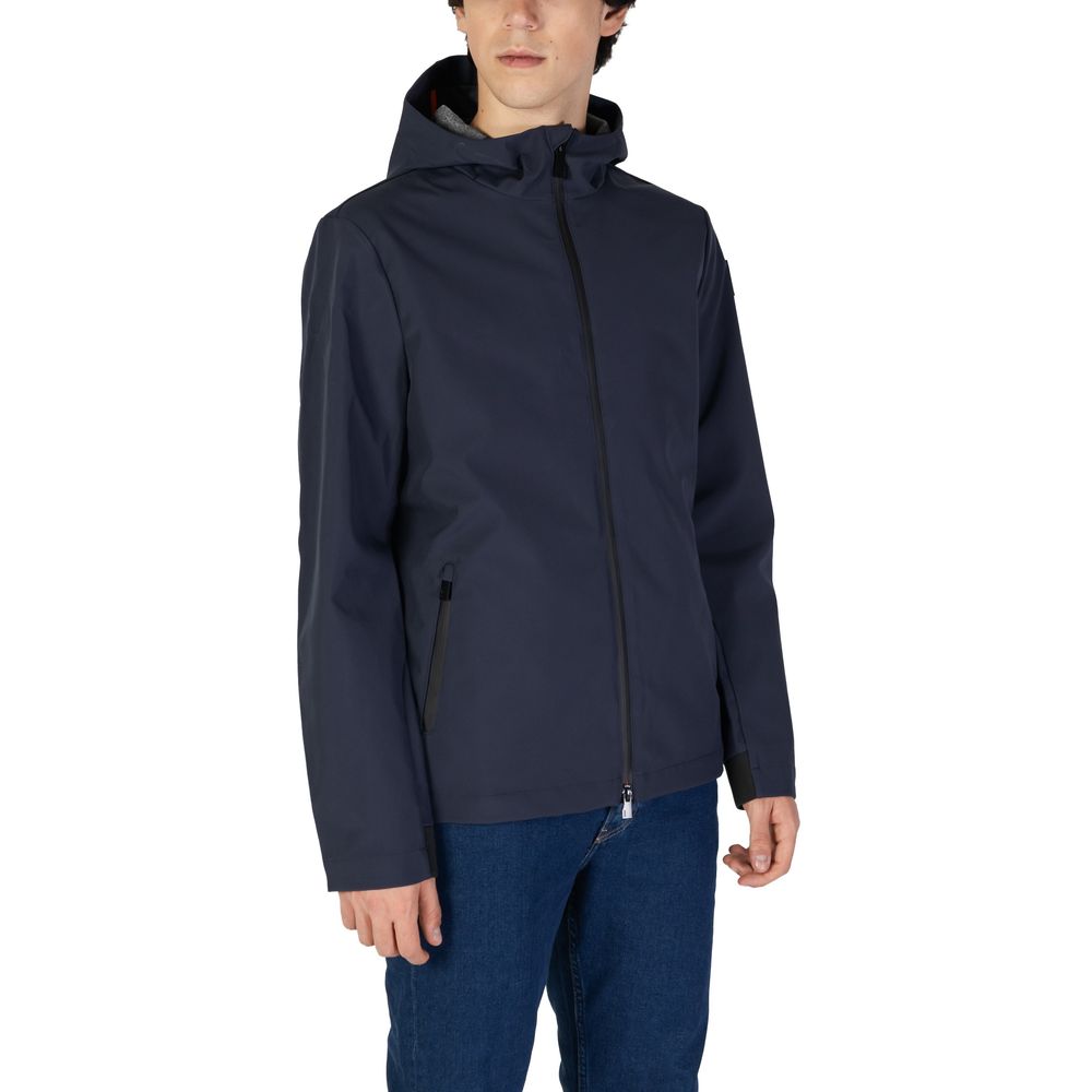Suns Blue Polyester Jackets & Coat with hood, zip closure, and side pockets, perfect for versatile and trendy style.